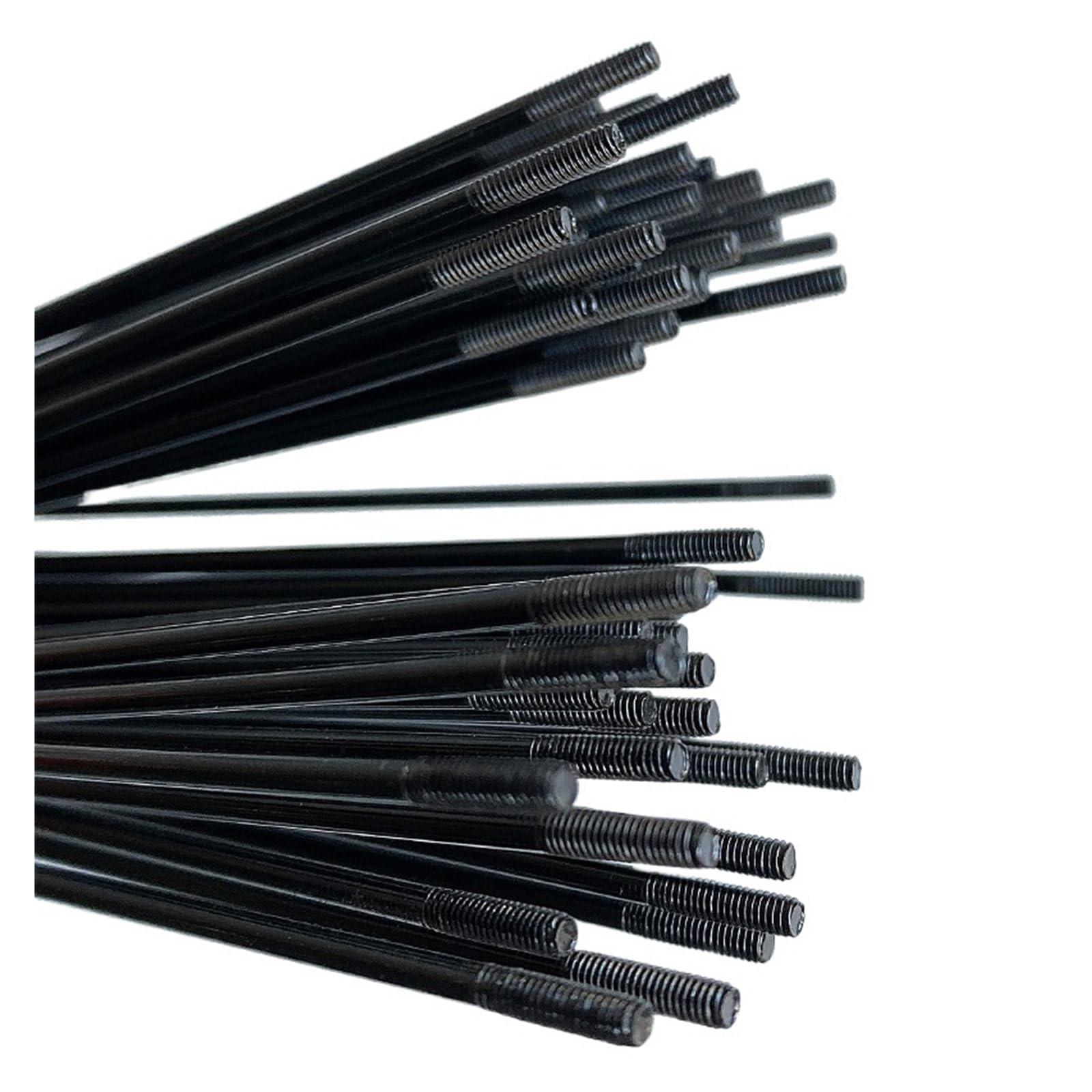 NORAZE NORAZE Bicycle 13G High-Carbon Steel Spokes and Nipples/130/137/190/204/209/210/214/220/243/250 Mm Knitting Needle (Color : Black, Size : 13G 204mm 5set)
