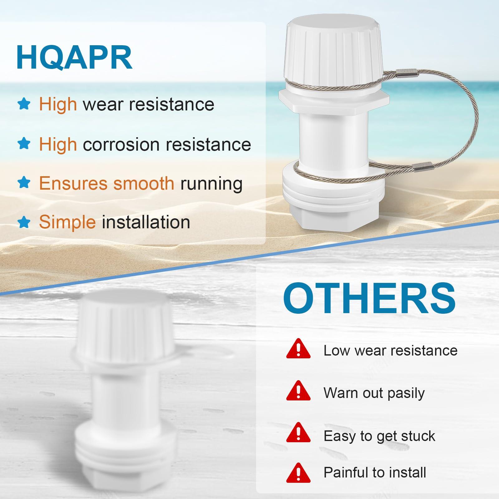 HQAPR Upgraded Cooler Drain Plug Replacement Parts, Stainless Steel Threaded Drain Plug with Tethered Cap, Compatible with Igloo 50-165 Qt Coolers