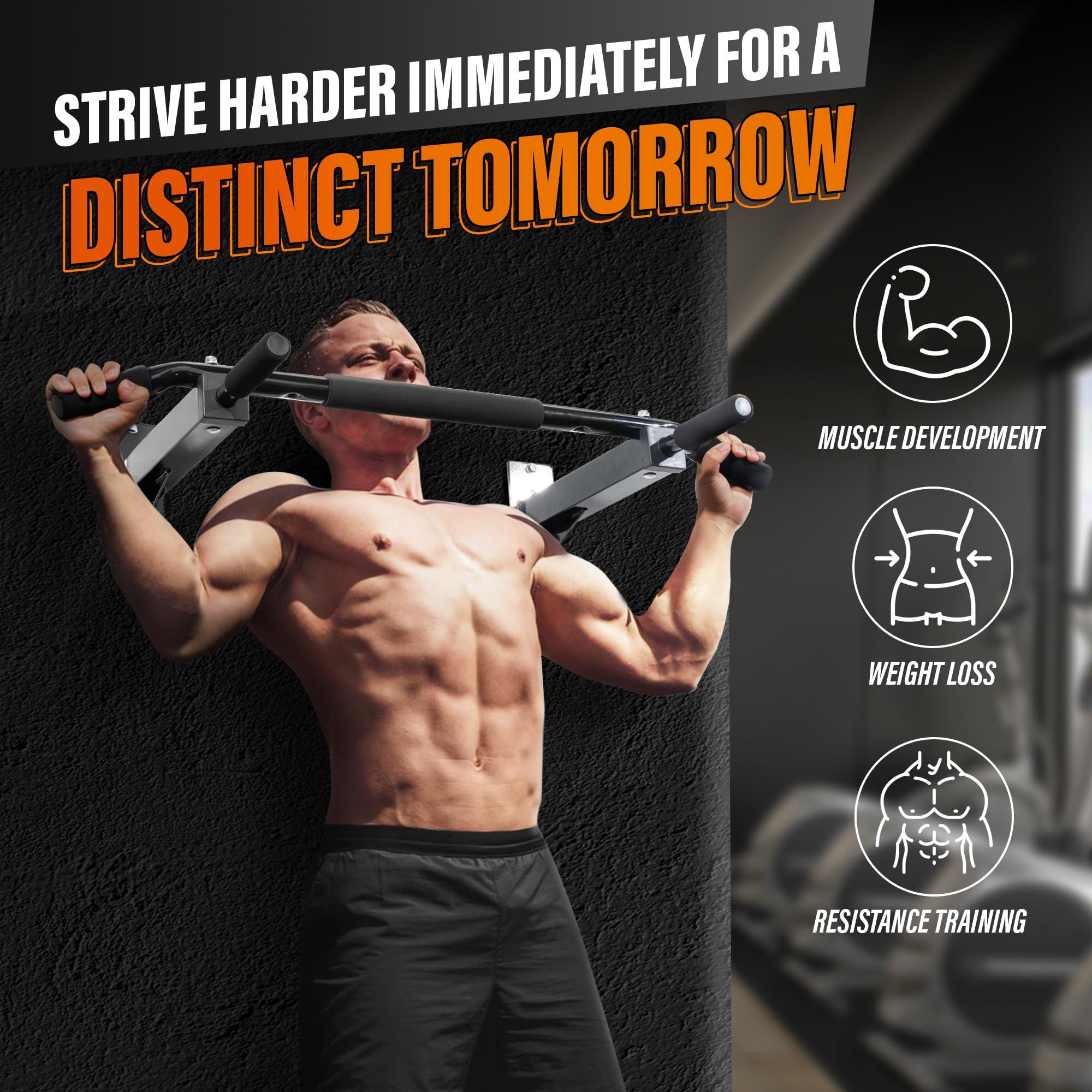 Yes4All Yes4All Multifunctional Pull Up Bar Wall Mounted Capacity 300 Pounds - Black