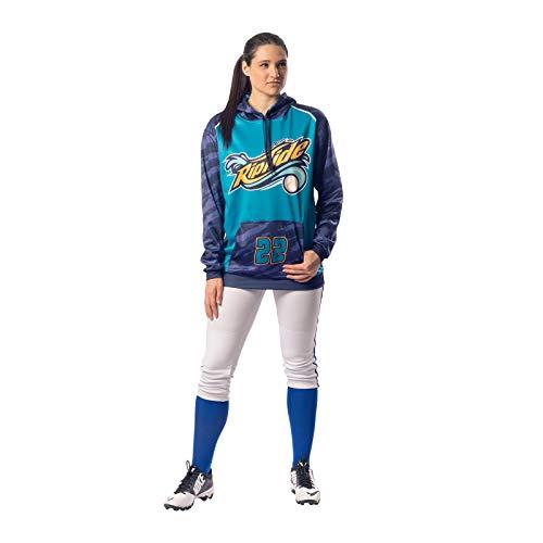CHAMPRO CHAMPRO womens Low-rise Youth Softball With Tournament Traditional Low Rise Pant w/Braid, Black, White Pipe, Large US