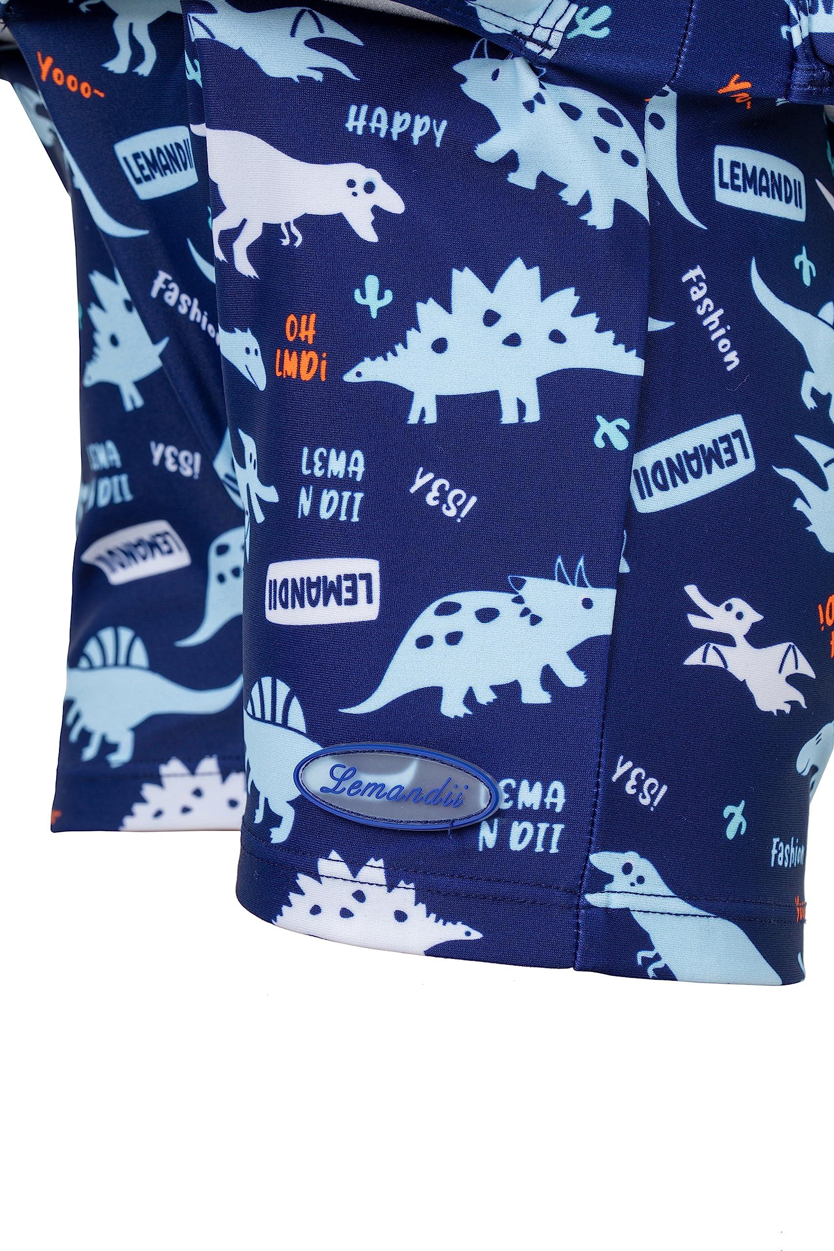 ELUCKFACE ELUCKFACE Baby Kids Floatation Suit Float One-Piece Swimwear Buoyancy for Girls Boys Blue Dinosaur 1-2Years