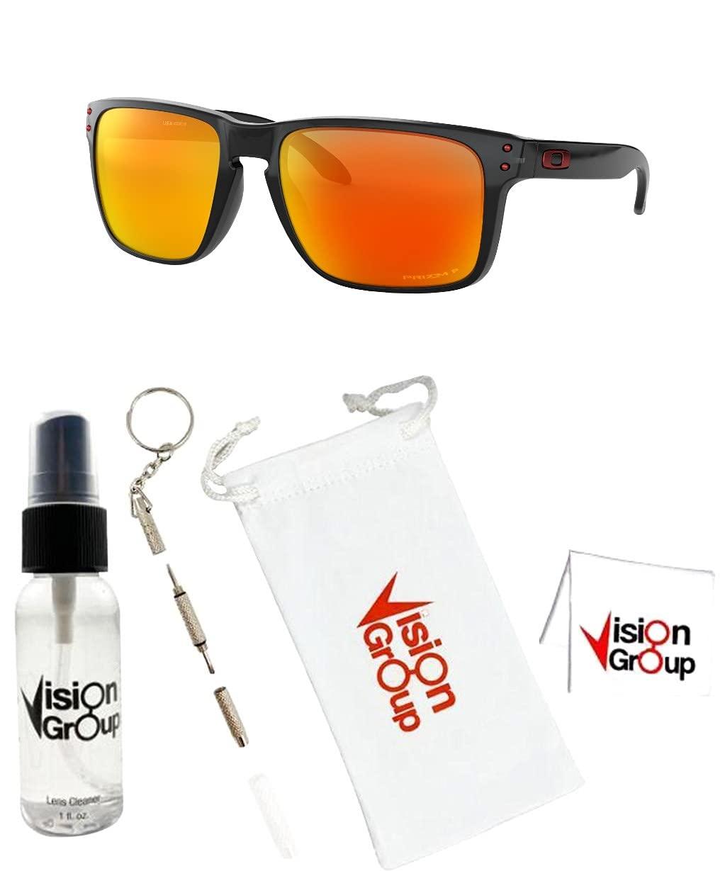 Oakley Oakley OO9417 Holbrook XL Sunglasses+ Vision Group Accessories Bundle(Black Ink/Prizm Ruby Polarized (941708)