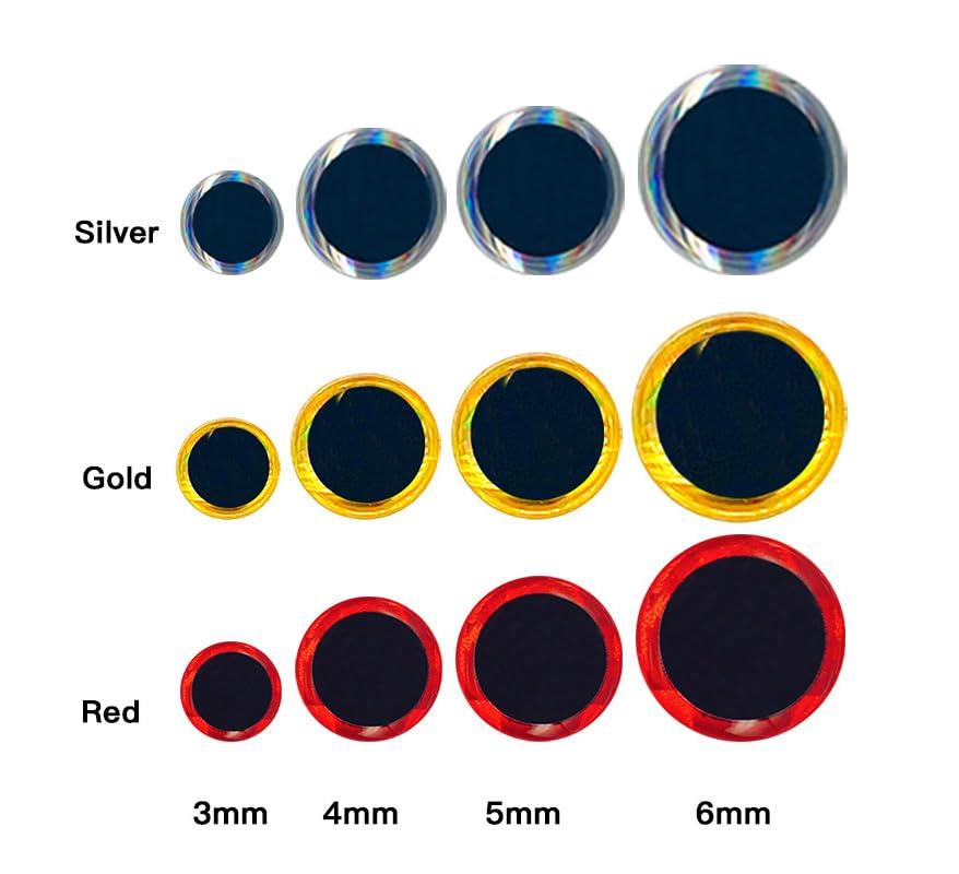 KTGCOZS KTGCOZS Pack of 120 Fishing Lure 3D Eyes Holographic Eye Fly Tying Jigs Crafts Doll 6mm