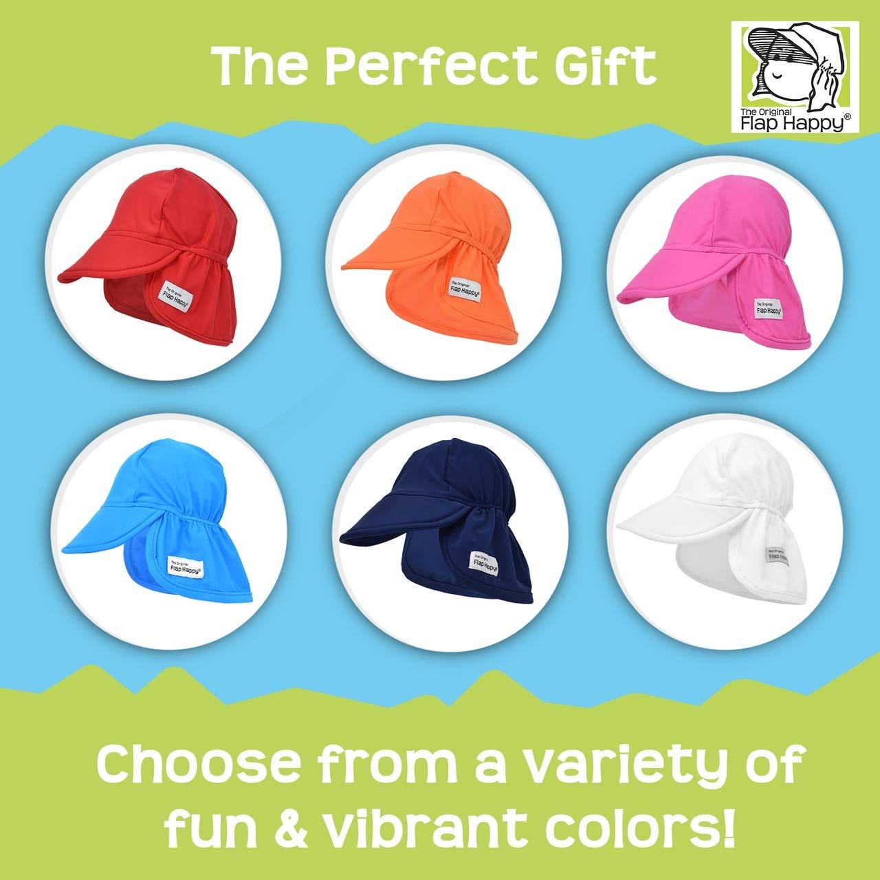 Flap Happy Flap Happy Baby Sun Hat - UPF 50+ Swim Hat with Neck Flap for Sun Protection, Floats on Water, Recycled Fabric - Red, X-Large