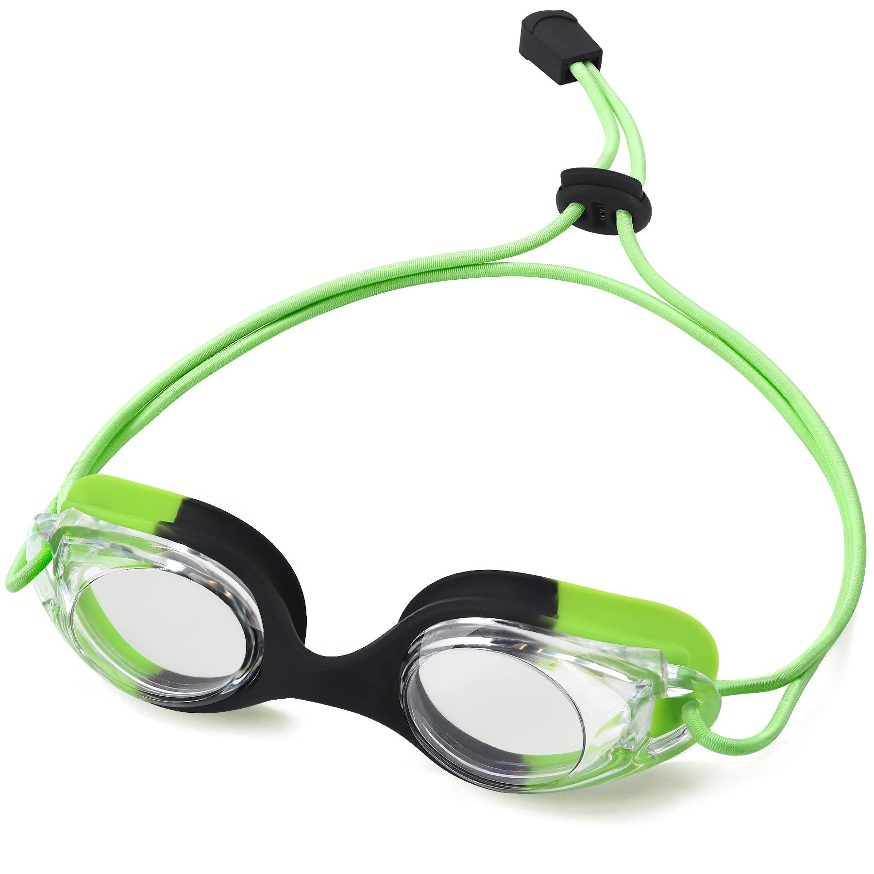 Vvinca Vvinca Kids Swim Goggles with Bungee Strap No Leaking Anti Fog Toddler Goggles with Quick Adjust Ages 3-14