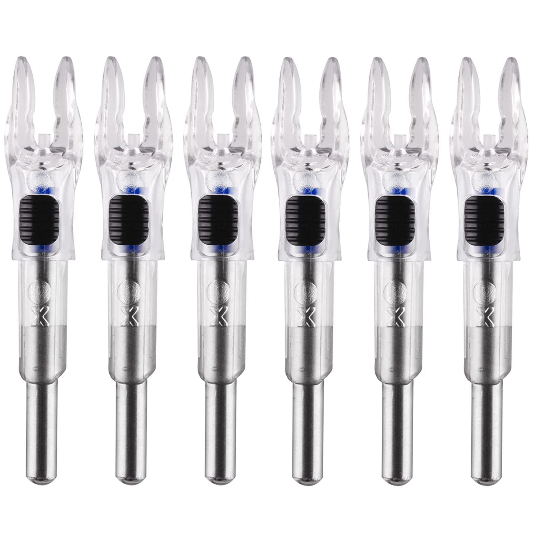 KEAUP KEAUP 6PCS X Lighted Nocks for Arrows with .204 .233 .244 .246 Inside Diameter with H, S, GT Bushings High-Visibility LED Arrow Nocks, ON/Off Switch Included