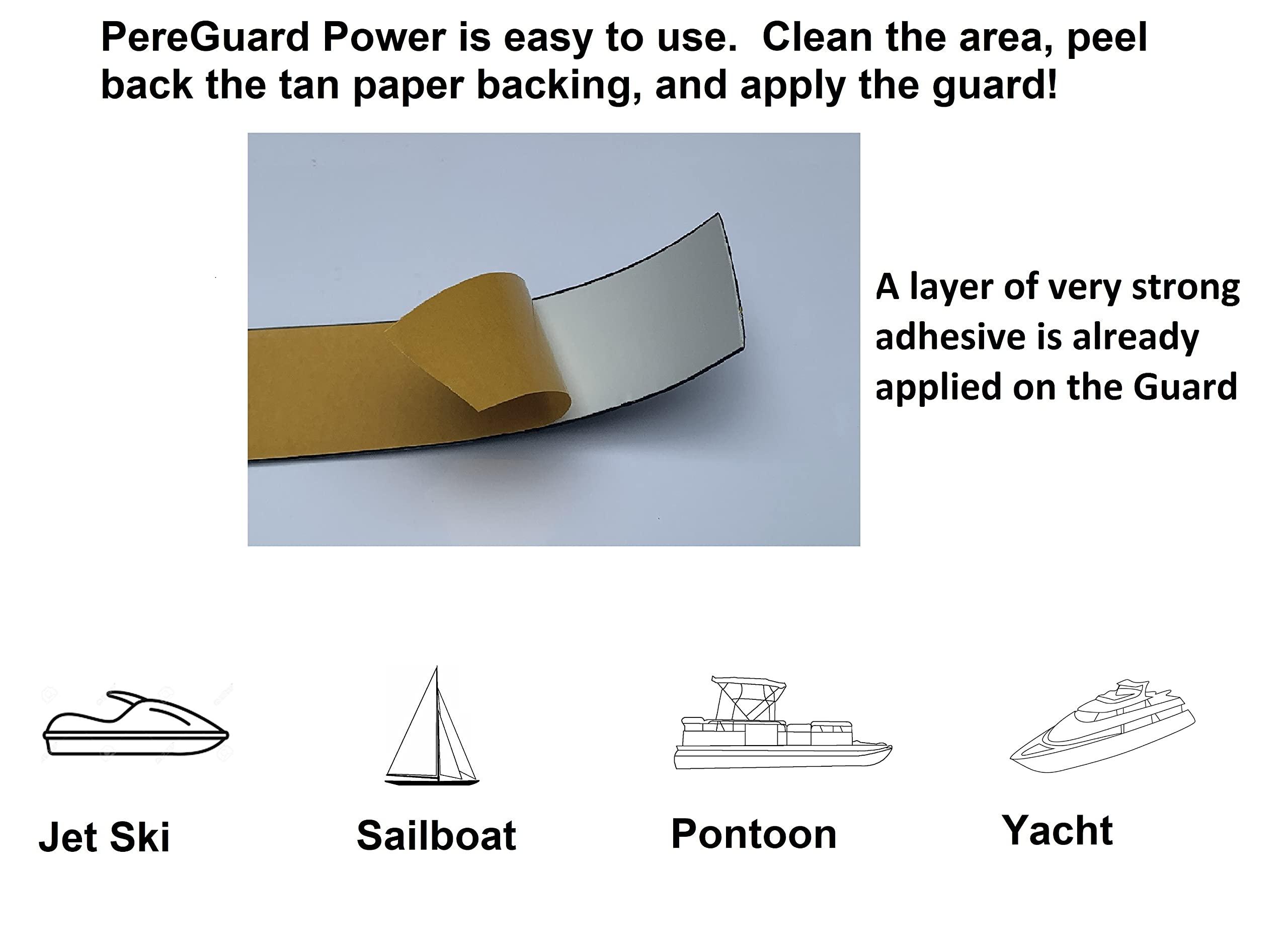 PereGuard PereGuard Power Powerboat Hull Guard Black (7 Feet) Abrasion Resistance Boat Protector
