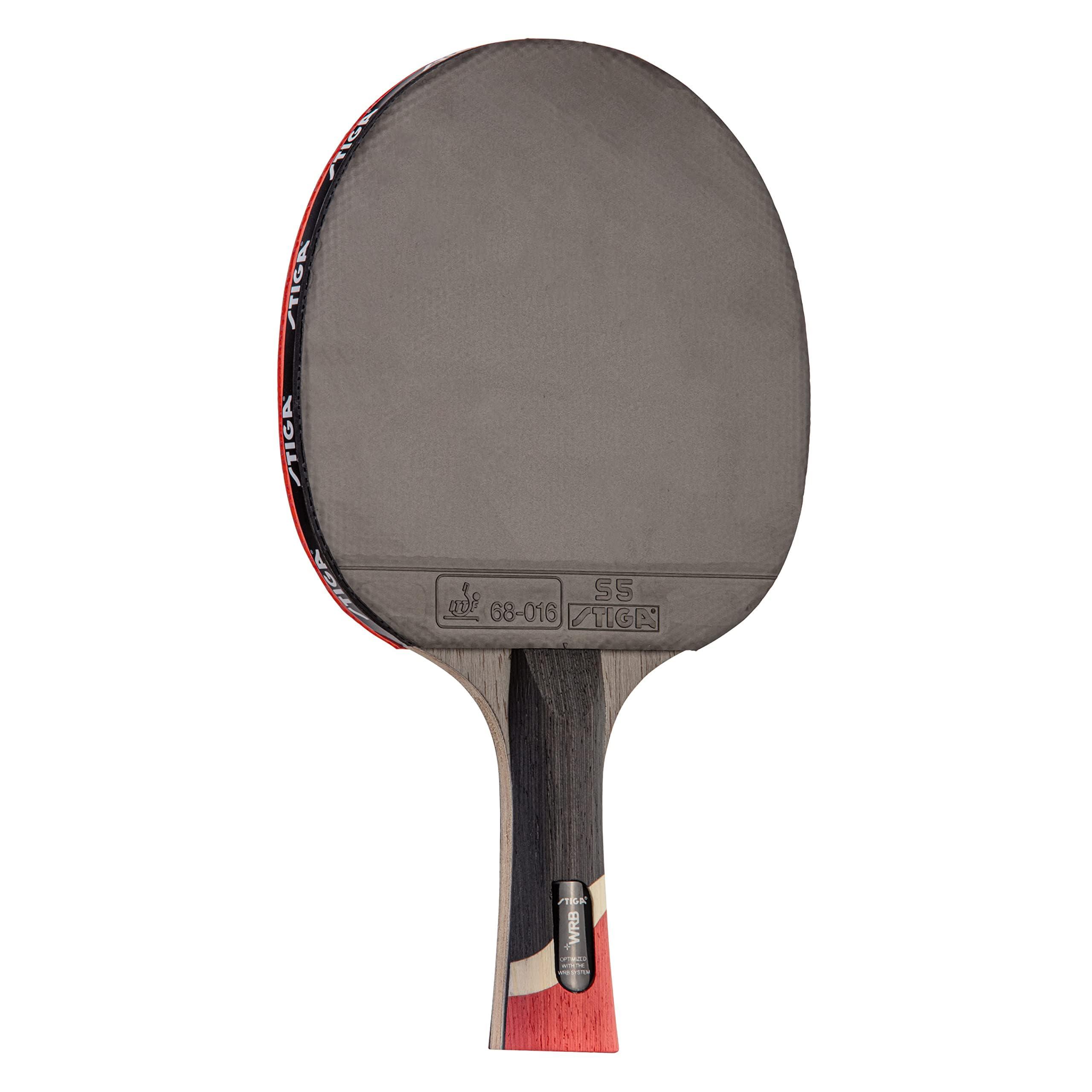 STIGA STIGA Pro Carbon Performance-Level Table Tennis Racket with Carbon Technology for Tournament Play - Red and Blue Colors