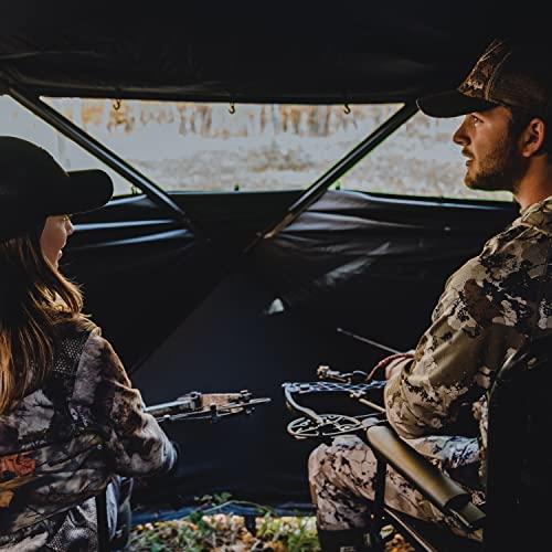 Barronett Blinds Barronett Blinds Wide Side 95, Portable Hunting Blind, Side-by-Side Hub Blind, Huge Interior, Panoramic Shooting Window, 2-Person, Crater Harvest, 75 x 79 x 95, WS95CH