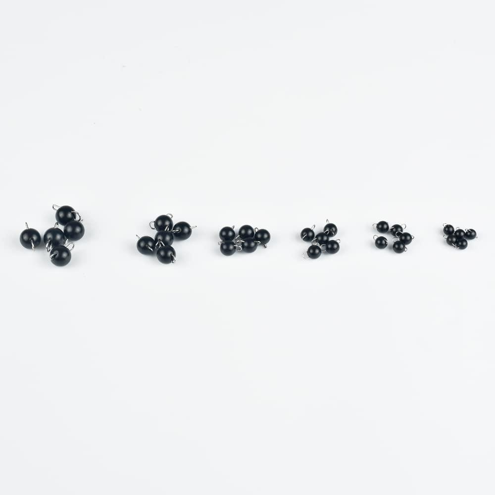 MUUNN MUUNN 10Pcs Tungsten Cheburashka Weights Fishing Sinkers, 1~30g Tungsten Cannonball Jig Head Fishing Weights Tungsten Cheb Rig Weights, Black(3.0g)