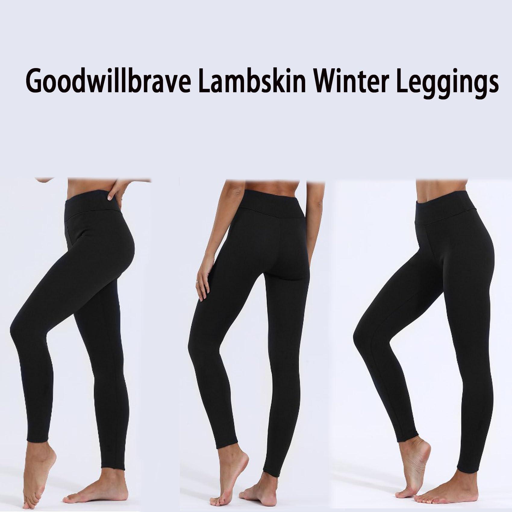 NineFit Basics Goodwillbrave Lambskin Winter Leggings,Fur Lined Leggings for Women,Winter Warm Thickened Multi-Plush Solid Pants (Light Gray,M)