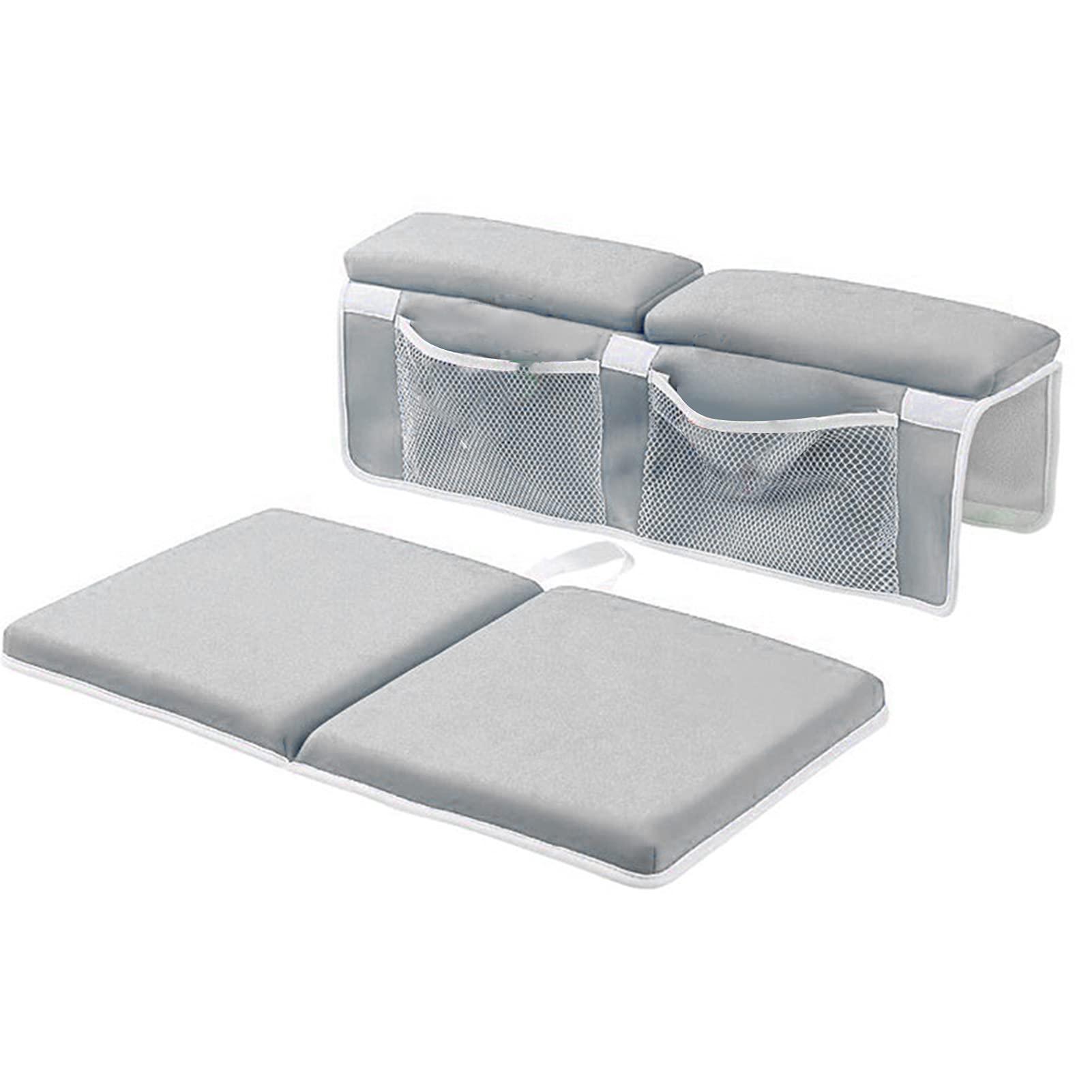 Miskall Bath kneeling pad, Bath Kneeler with Elbow Rest Pad Set, with Toy Organizer, 1.5inThick, for Elbow,Knee and Arm Support Bathtub Kneeling Pad Set, Quick Drying