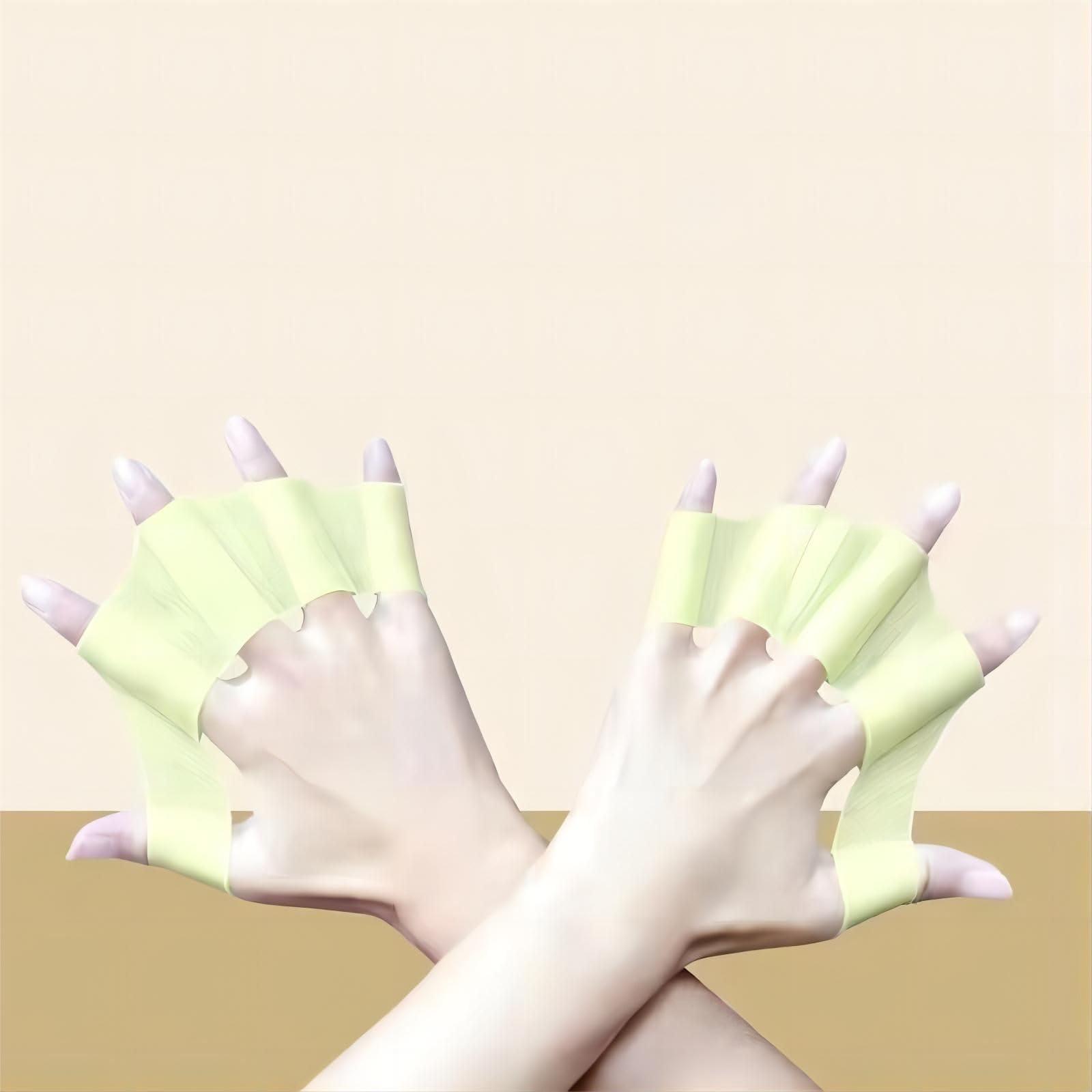 Luxetoys A Pair of Swimming Webbed Fingers and Webbed Hands with Silicone Swim Gear for Easier Swim (Yellow, S)