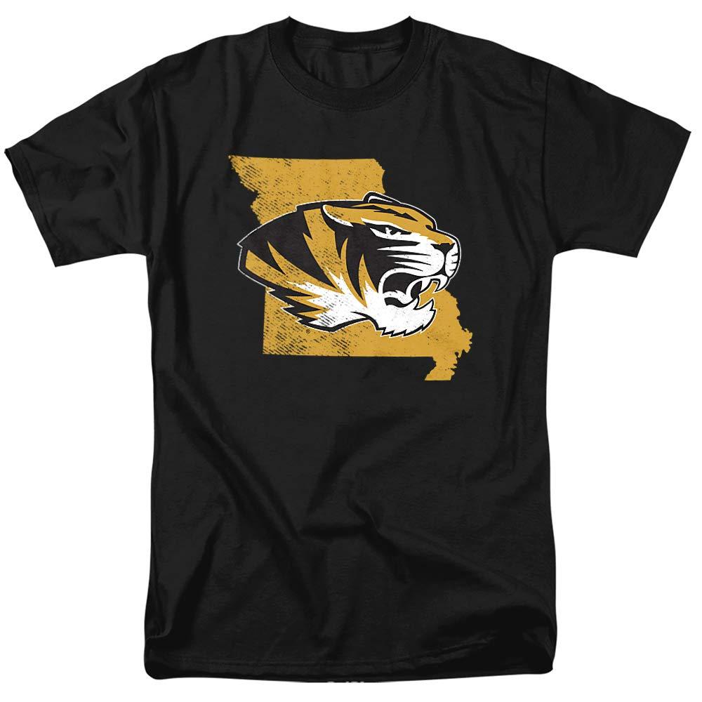 University of Missouri University of Missouri Mizzou Official State Unisex Adult T-Shirt, Black, Medium