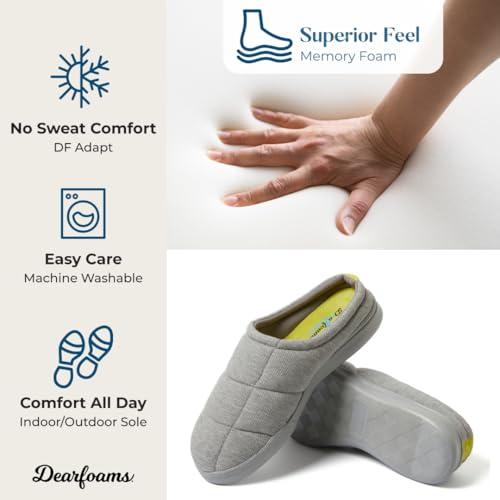 Dearfoams Dearfoams Memory Foam Indoor Outdoor House Slipper-Brayden Clog-Gifts for Men, Light Heather Grey, 9-10
