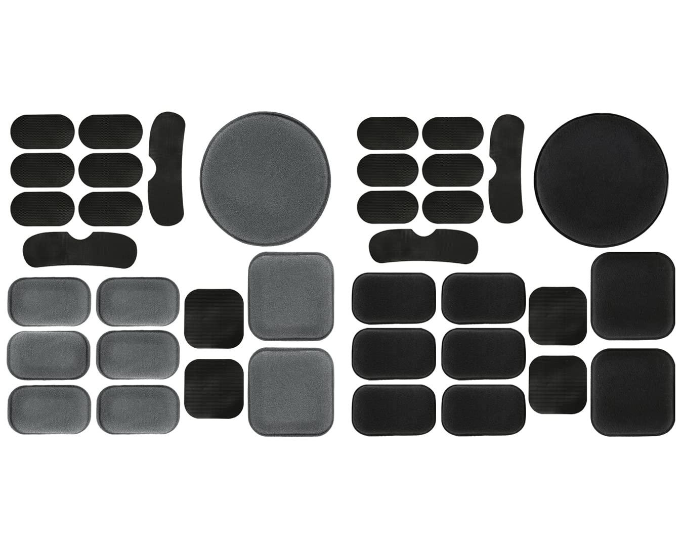 Yzpacc Universal Airsoft Helmet Pads, Tactical Helmet Replacement Foam Padding Kits Bicycle Accessories Mats for Fast Mich CS ACH FMA USMC PASGT (38pcs Black + Gray)