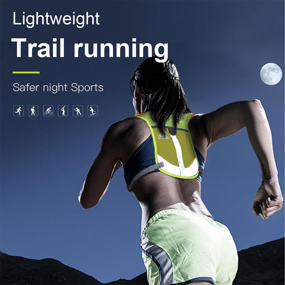 AONIJIE AONIJIE Reflective Running Vest Marathon Running Vest Pack Breathable for Hiking Camping Cycling Race (Blue)