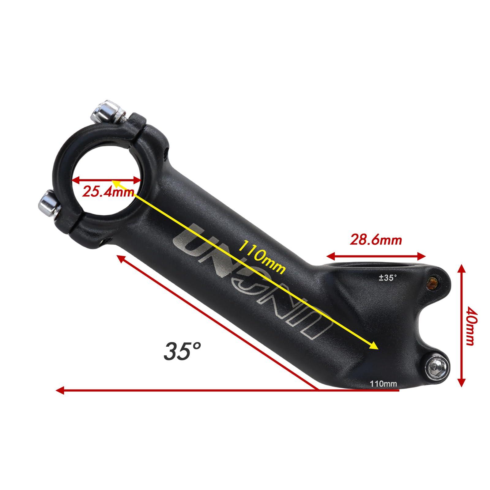 DJC Components DJC Stem Bike Ultralight 7 Degree 17 Degree 35 Degree MTB Road Stem Balance Bike for Fork 28.6 25.4MM 60-130MM Mountain MTB Bicycle Kalloy Matte Black/Glossy Silver (1# Matte Black, 35 Degree-90mm)