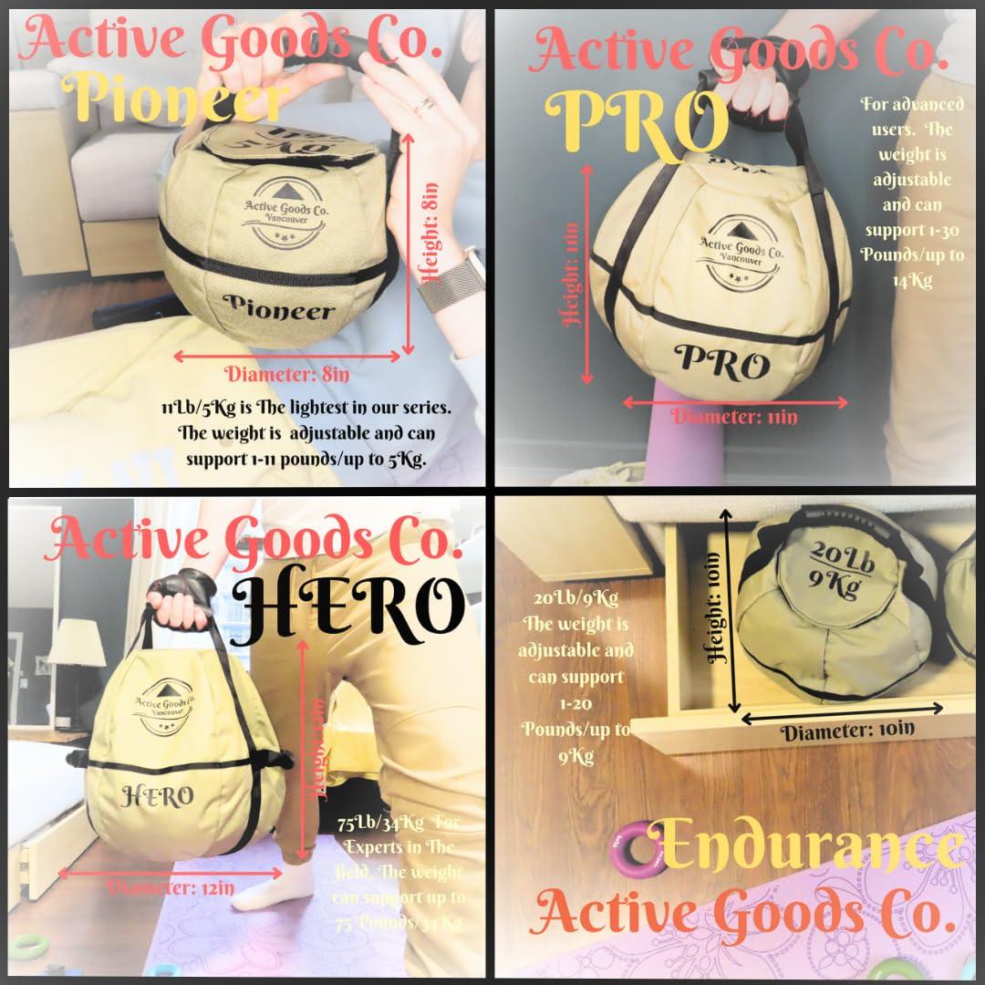 ActiveGoodsCo ActiveGoodsCo. Kettlebell Sandbag for fitness workout, different sizes 11Lb to 75lb. Visit to see the options (May Vary, 2pack 11lb no weight)