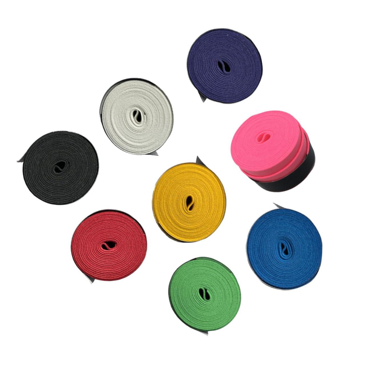 BESPORTBLE BESPORTBLE 16pcs Colorful Sweat Absorbent Racket Grip Bands for Badminton Tennis Pickleball and Fishing Rods Pu Soft Non-Slip Overgrip Mixed Colors