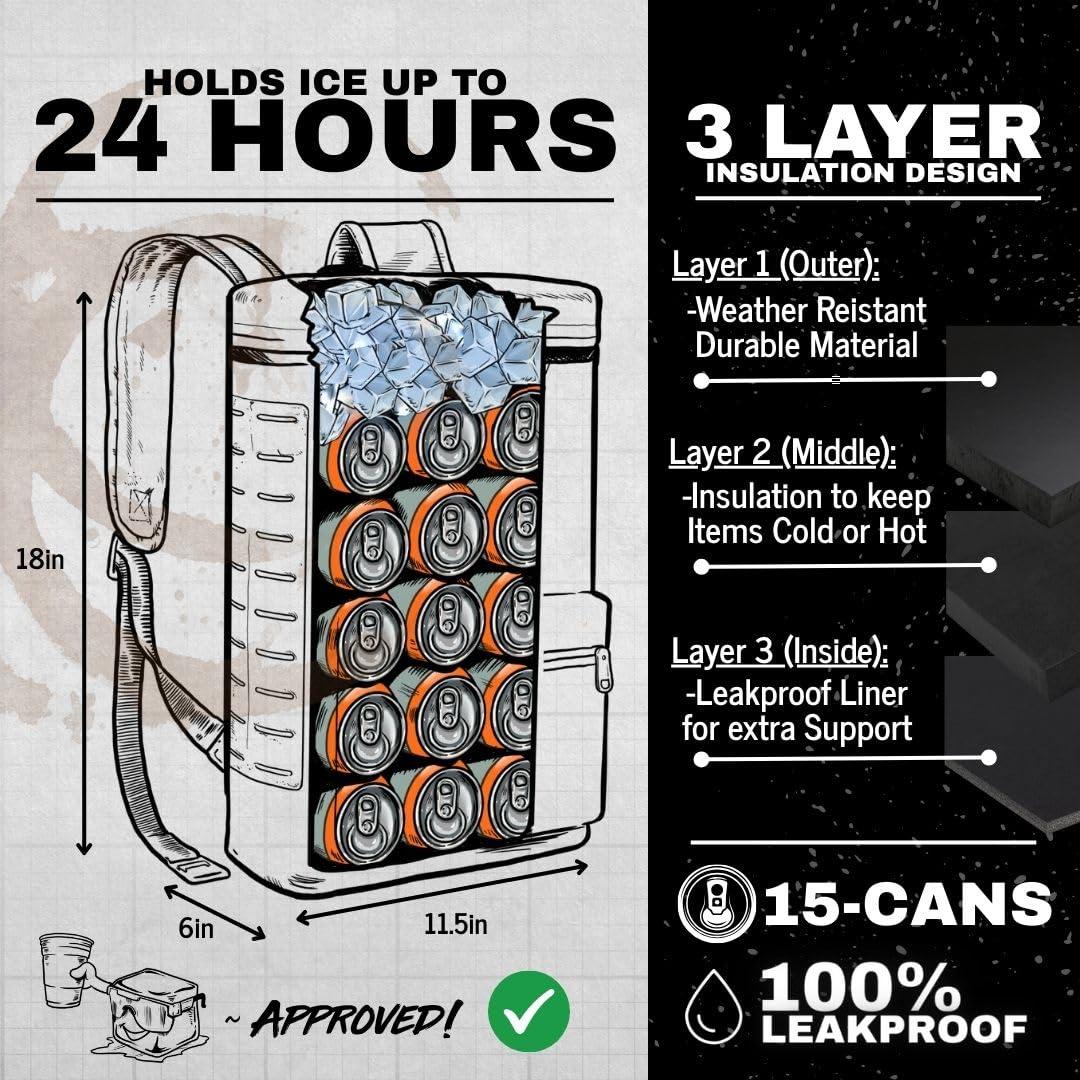 SHITI SHITI Coolers Cooler for Camping, Travel, Beach, Soft Lunch Box for Food, Drinks & Ice, Portable, Waterproof 24 Hr Insulated Bag with Shoulder Straps, Customizable (The Basket, 15 Can Cooler)