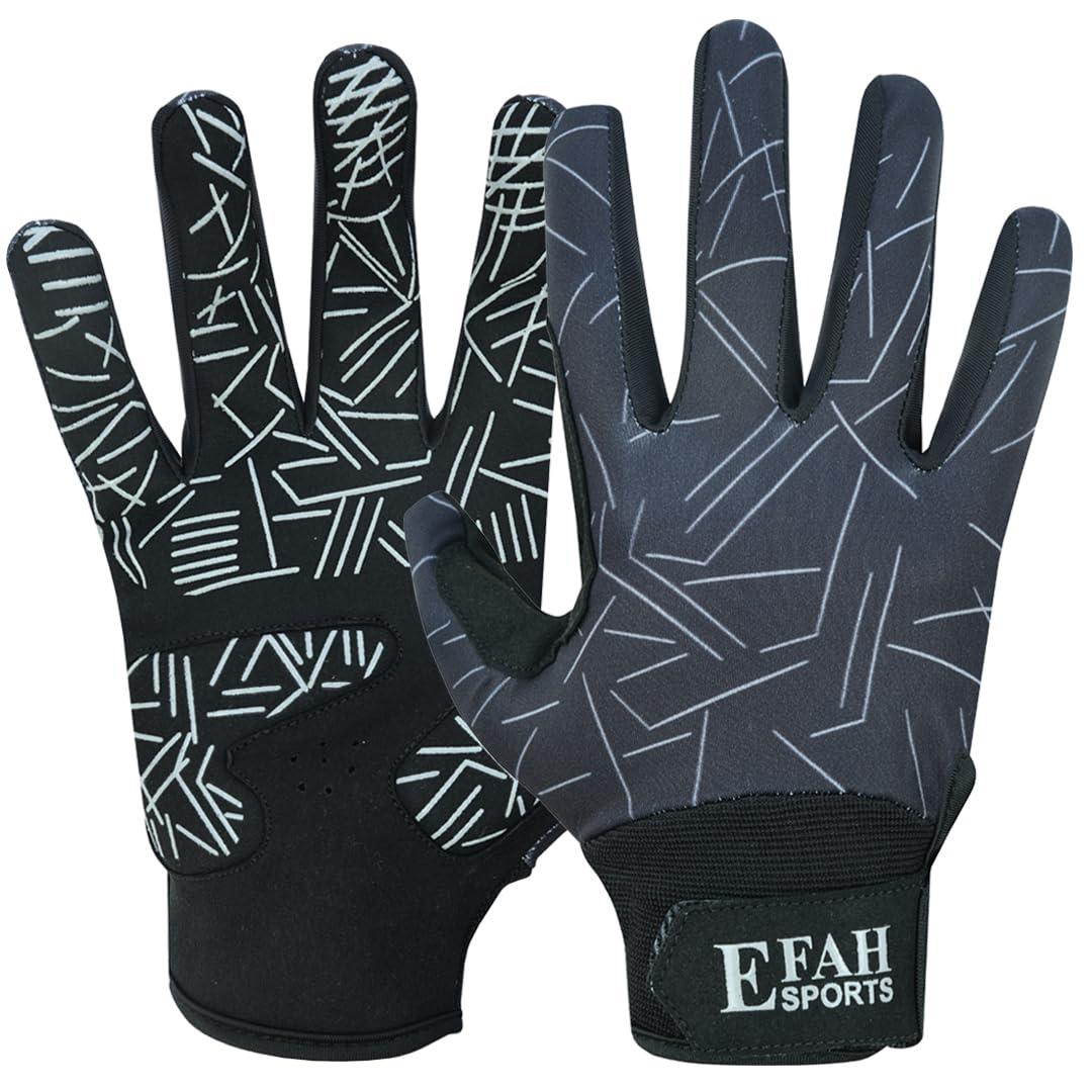 EFAH SPORTS EFAH SPORTS Baseball Batting Gloves for Youth Adult Mens kids Boys Padded Comfortable Softball Batting Gloves with Super Grip Finger Fit Palms (GREY, Youth X Small)
