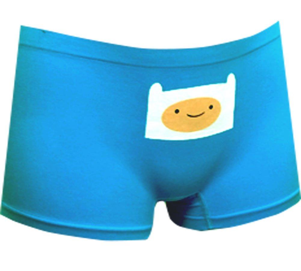 Underboss Underboss Womens Adventure Time Finn The Human Blue Seamless Hot Short Panty (Large)