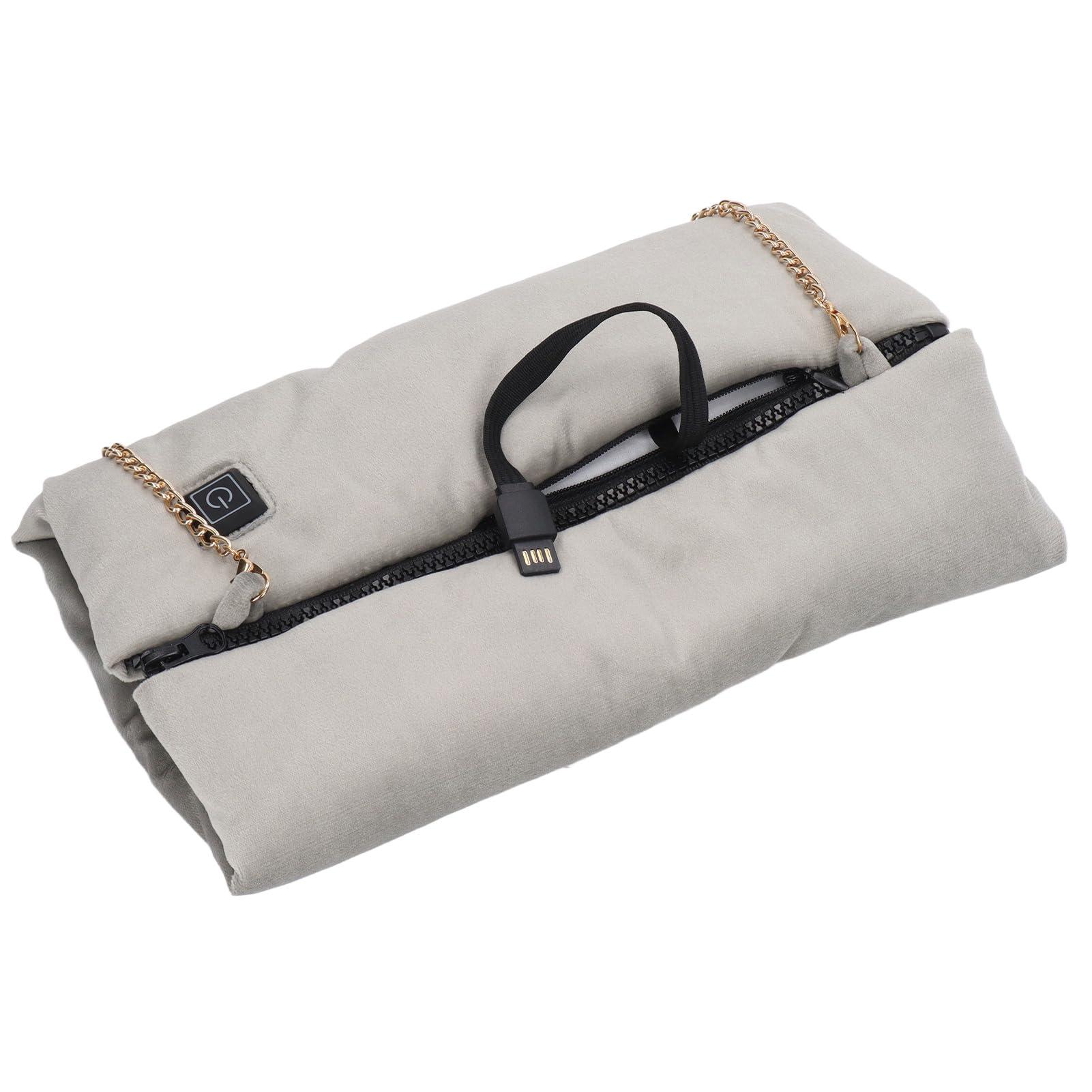 MINGZHE MINGZHE Electric Heating Pad Electric Hand Warmer Pouch Portable Foldable USB Rechargeable Crossbody Grey Electric Heated Hand Warmer Cushion Blanket