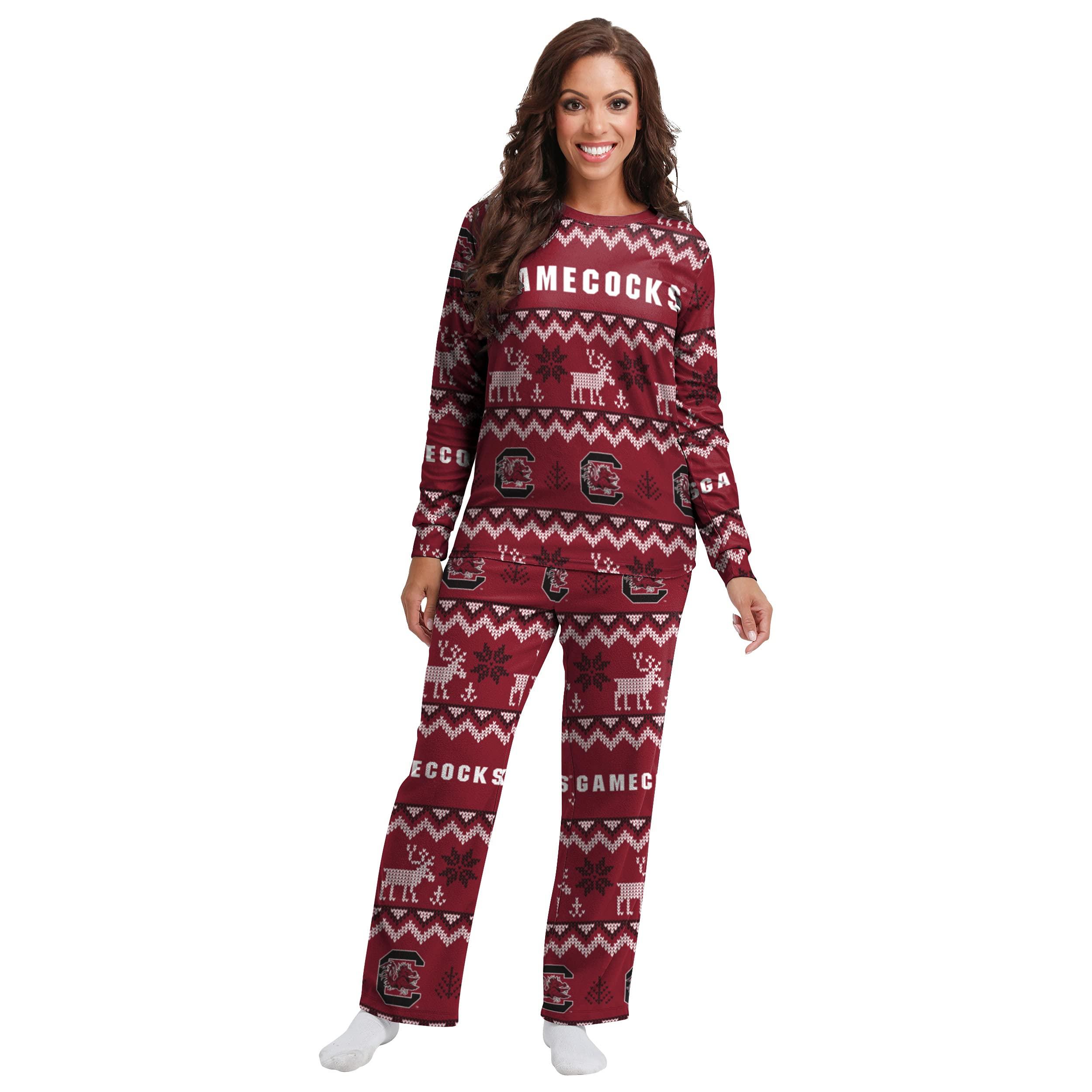 FOCO FOCO Women\'s NCAA College Team Matching Set Family Pajamas, Holiday Ugly Pattern, X-Large
