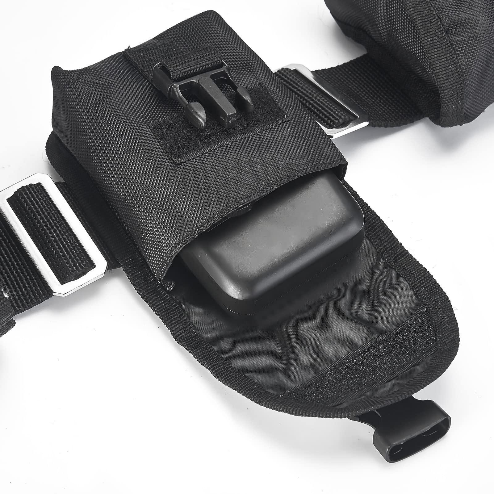 MOPHOEXII Scuba weight belt with 4 pockets, quick release buckle diving pocket weight belt with 5pcs weight keepers,weight pouch belt fit for waist 32\" to 52\"