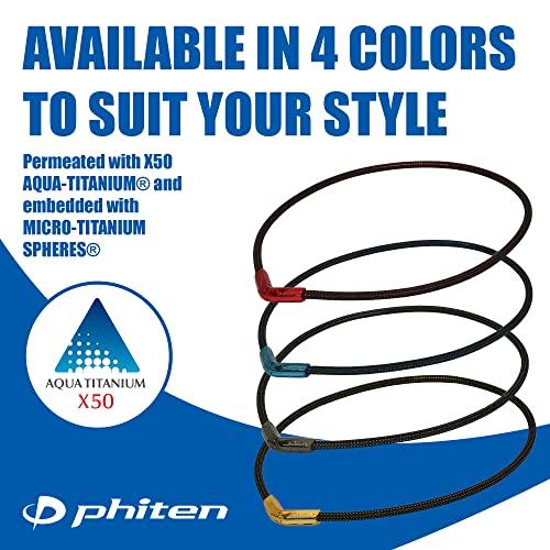 Phiten Phiten X50 Titanium V-Edge Necklace - Durable Polyester and Metallic Woven Rope, Permeated with Premium Aqua-Titanium and Micro-Titanium Spheres for Sports, Gym, Athletics with Easy Clip On V-Shaped