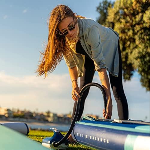 ISLE Surf and SUP ISLE Surf and SUP Switch Inflatable Hybrid Kayak-Stand Up Paddle Board | 2in1- Kayak & Bundle, Incl. Seat, Paddle, Hand Pump, Travel Bag, 11.6 x 35.5 6 in - max. 425 lbs Seafoam/Navy,