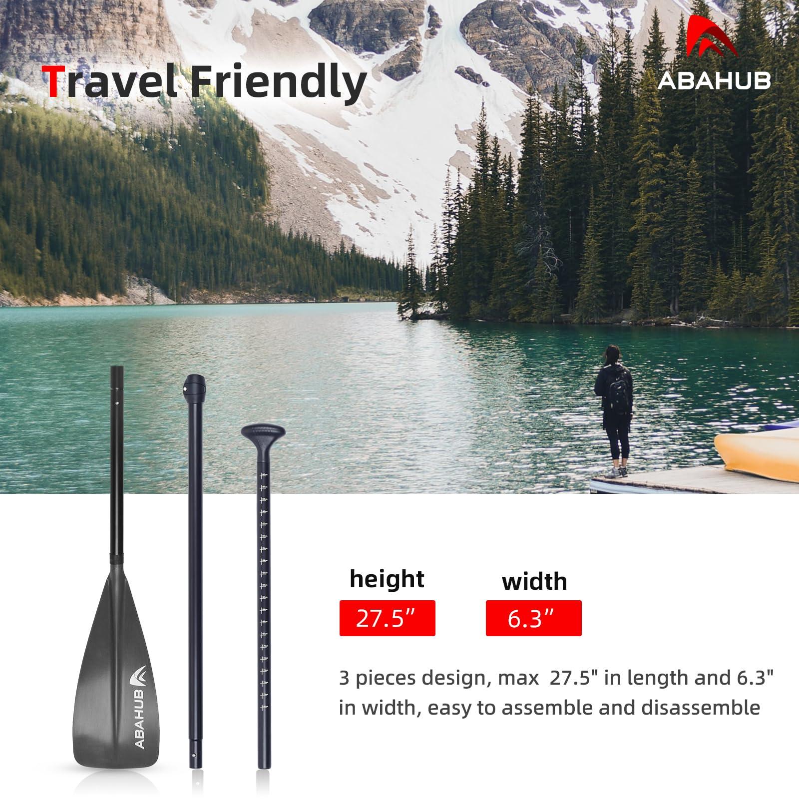 Abahub Abahub Kids SUP Paddle - 3 Piece Adjustable Stand Up Paddle Board Paddles 55" - 70",Durable, Lightweight & Floating Paddleboard Oar,Gray