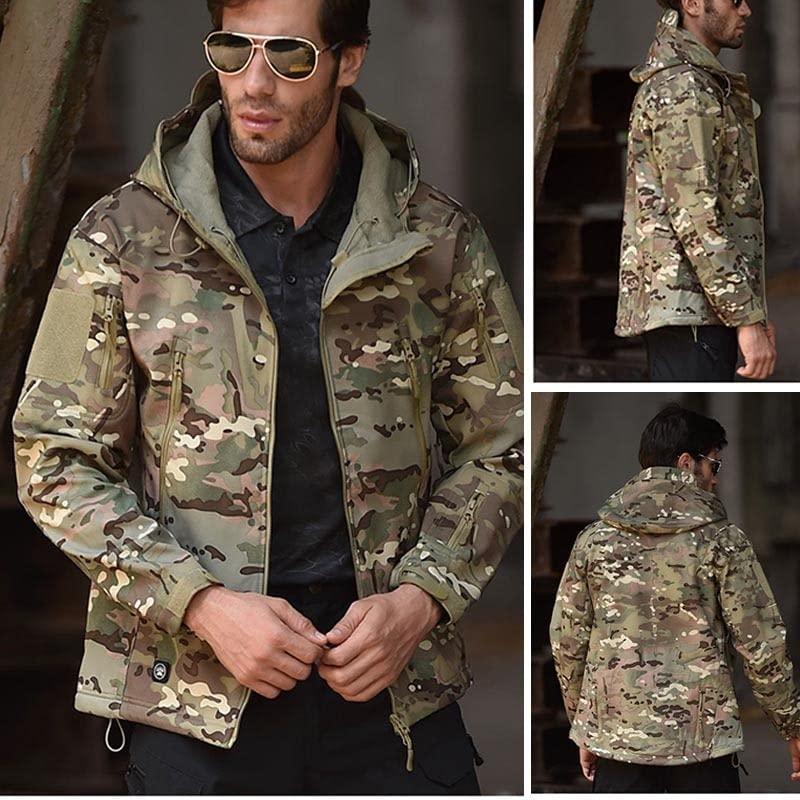 YABOO Tactical Hoody Softshell Jacket Outdoor Sports Camouflage Coat Combat Clothing BDU Airsoft Hunting Shooting Battle Dress