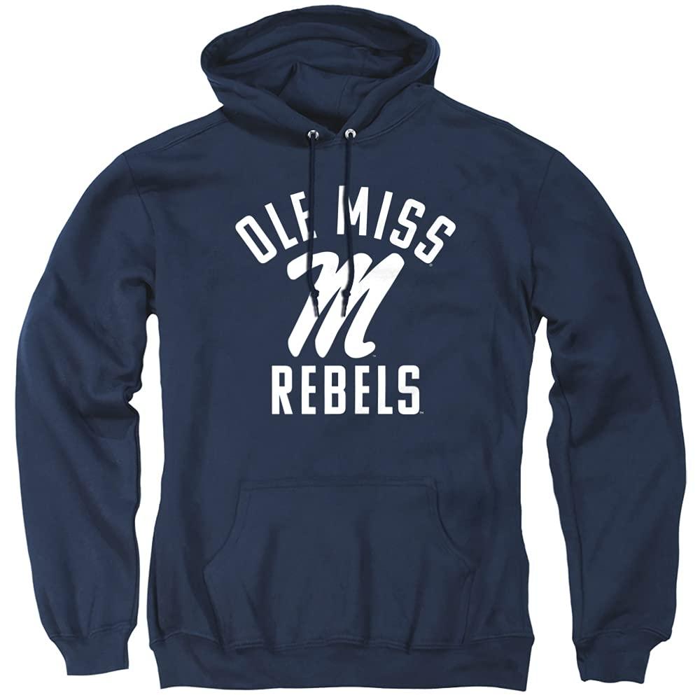 University of Mississippi University of Mississippi Ole Miss Official One Color Logo Unisex Adult Pull-Over Hoodie,Navy, 3X-Large