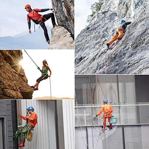 NTR 30M and 20M NTR Orange Outdoor Climbing Rope, 8mm Diameter Rock Climbing Rope with 2 Steel Hooks, Climbing Rope for Outdoors, Hiking Rope.
