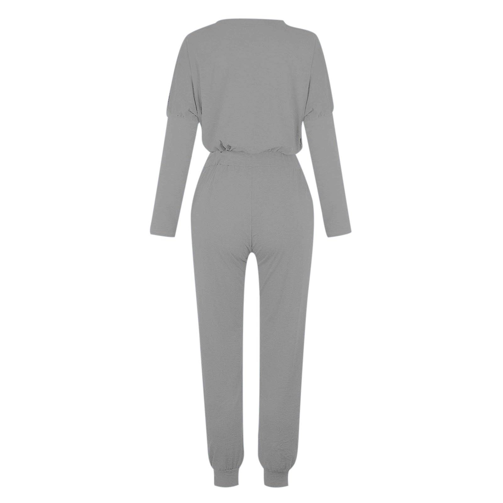 Luhylyana Luhylyana Womens Jogger Set Two Piece Lounge Set Long Sleeve Tops Jogger Sweatpants Track Sweats Suits Loungewear Pajama Sets