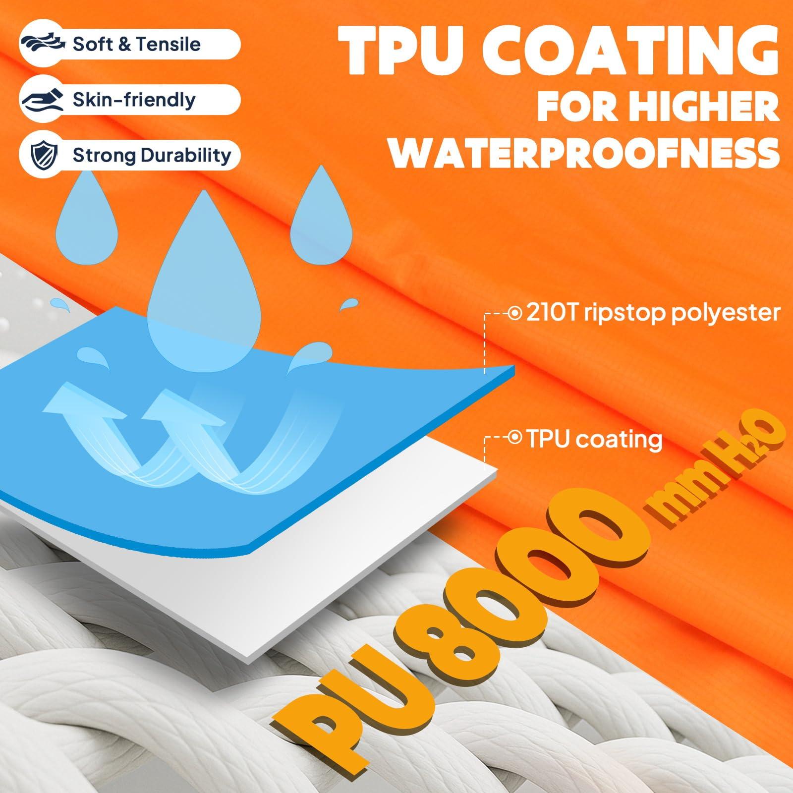 ANYOO ANYOO Hooded Rain Poncho for Adults with Pocket, Waterproof Lightweight Rain Coats for Men Women Reusable Rain Jacket for Emergency Camping Outdoor Activities