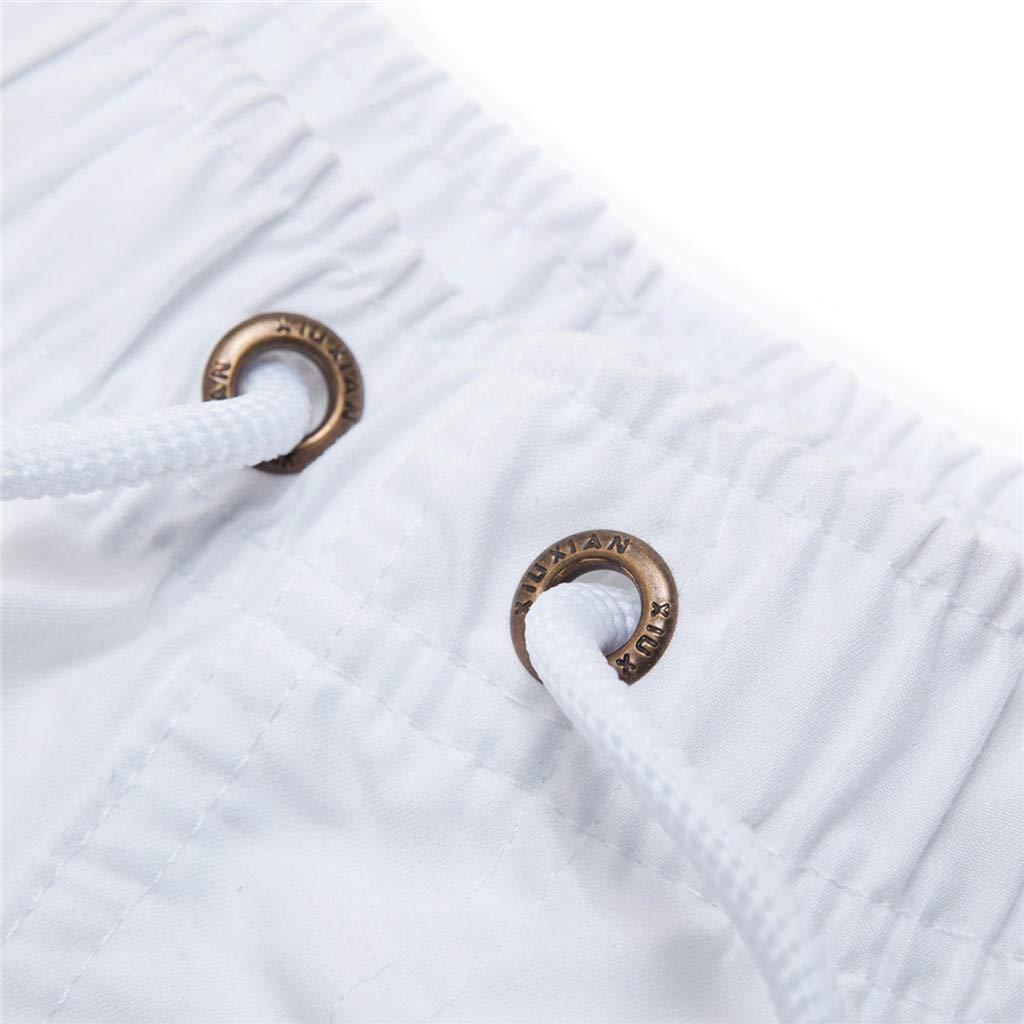 WABEOR Mens Swimming Trunks 5 Inch Inseam No Mesh Liner Quick Dry Swim Shorts Summer Beach Swim Trunks Surfing Sport Bathing Suit A-White