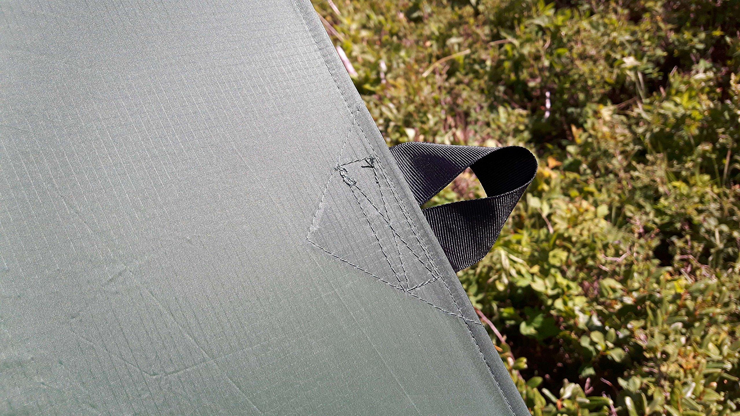 LiteOutdoors LiteOutdoors Silnylon Tarp - 11.6 Oz. - Ultralight Backpacking Tarp or Hammock Tarp (Grey, 8\' x 10\')