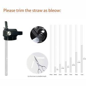 FLORAPELL Straw Lid for Yeti Rambler 18 26 36 46 64 oz Bottles, Cap with Straws and Flex Handle, BPA Free Replacement Screw Top for Yeti Kids Jr 12 Ounce Cup, Leak-proof Water Bottle Accessories, Black