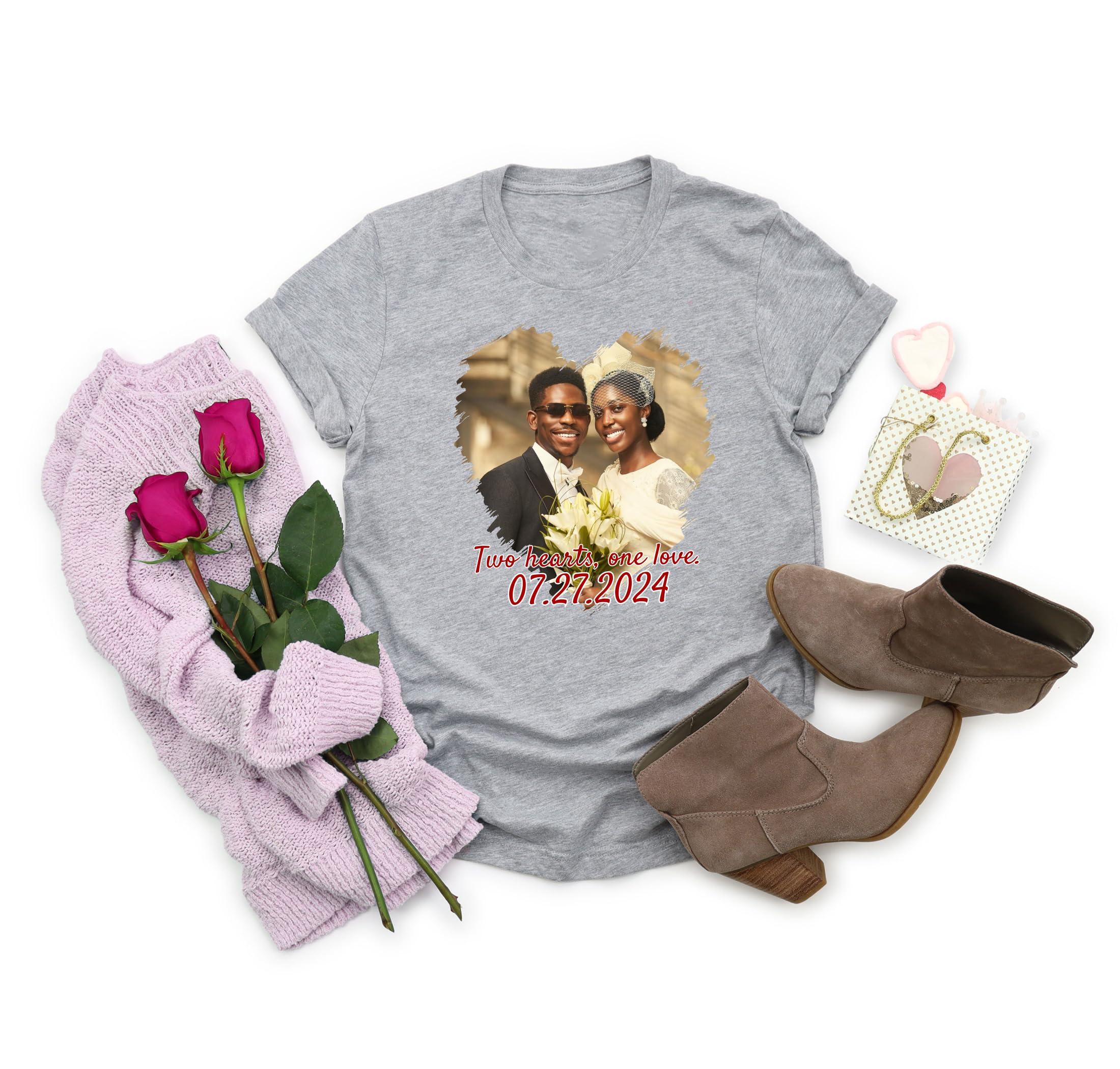 Semuri Custom T-Shirts for Men and Women Design Your Own Personalized Shirt with Text Image Logo Customizable Front and Back Print Soft Cotton Tee