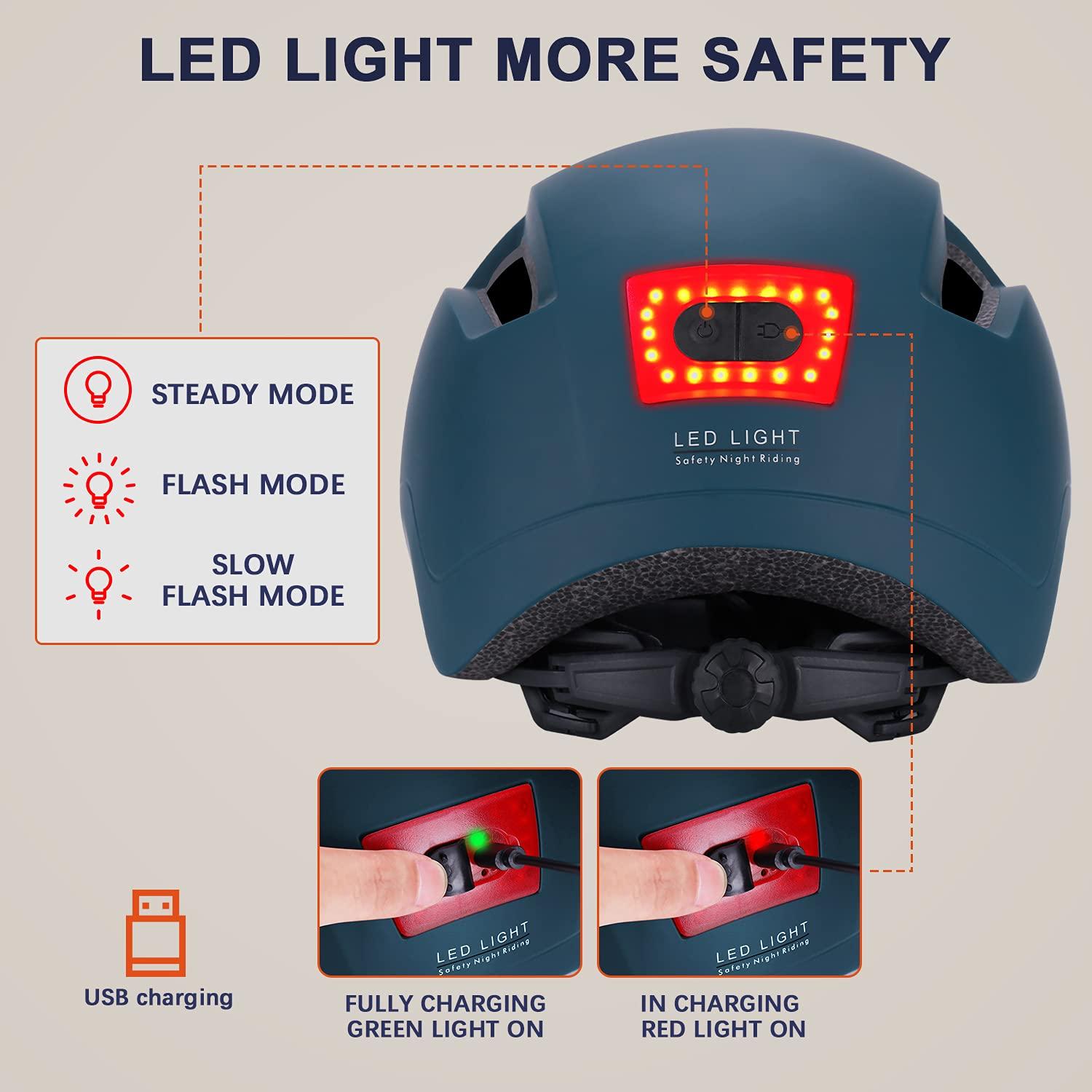 GROTTICO GROTTICO Adult Bike Helmet with Light - Dual Certified for Bicycle Scooter Skateboard Road Cycling Skating Helmet