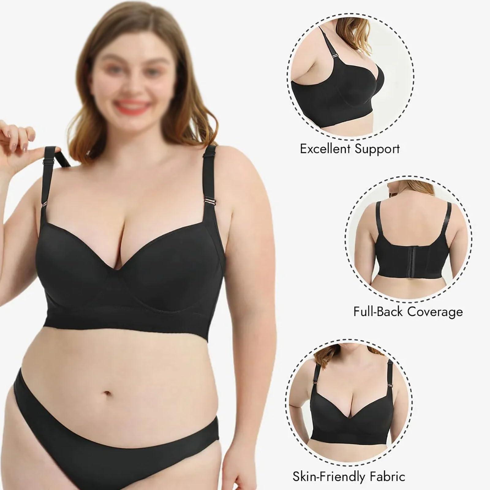 NineFit Basics Shapedly Bra, Shapely Bras for Women, Shapedly Back Smoothing Push-Up Bra, Full Coverage Bras for Women Back Fat (US, Numeric, 36, Regular, Regular, E, Brown)