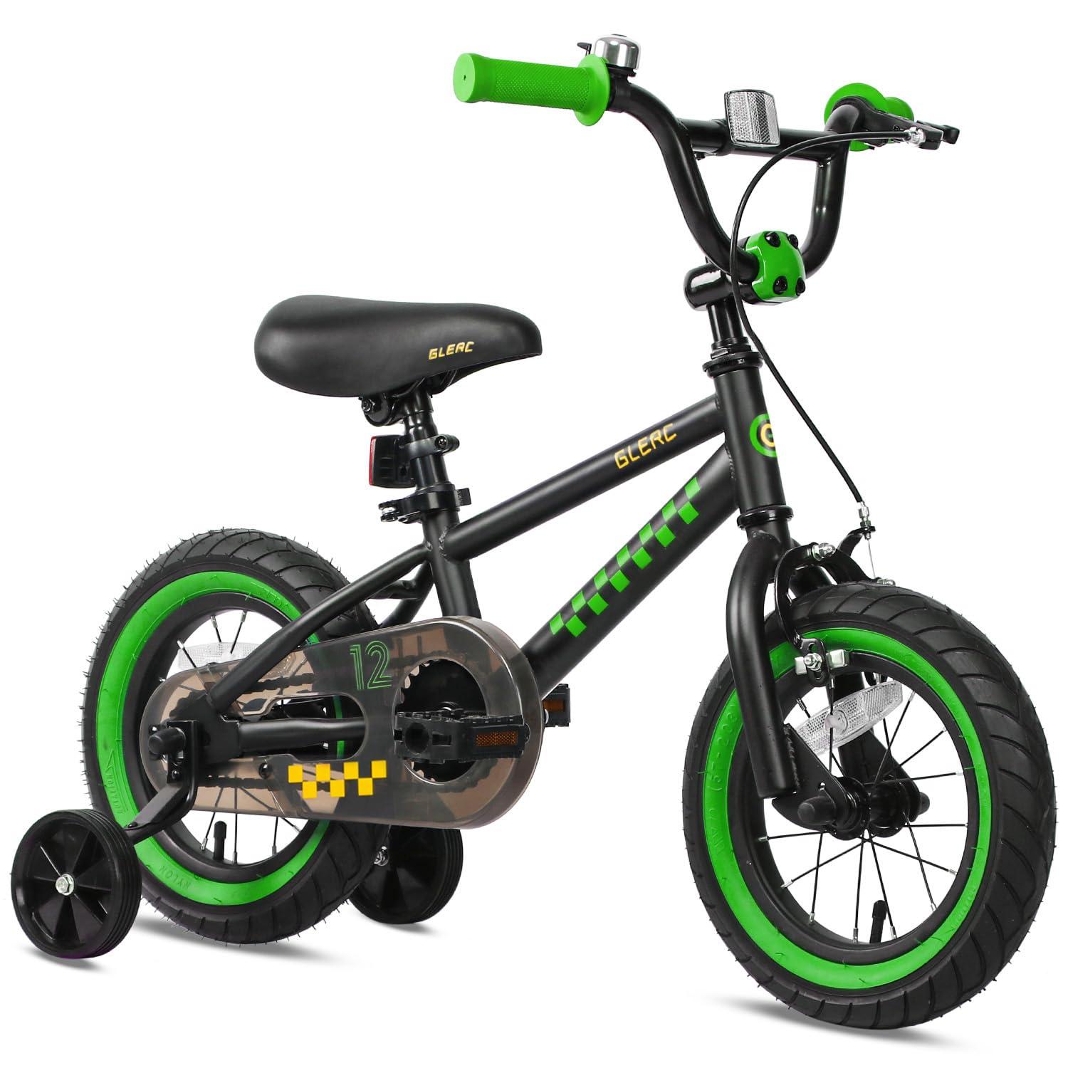 Glerc Glerc NuNu 12\" 14\" 16\" Kids Bike BMX Style for 2-7 Years Old Boys Girls, Toddler Bicycles with Training Wheels & Coaster Brake, Multiple Colors