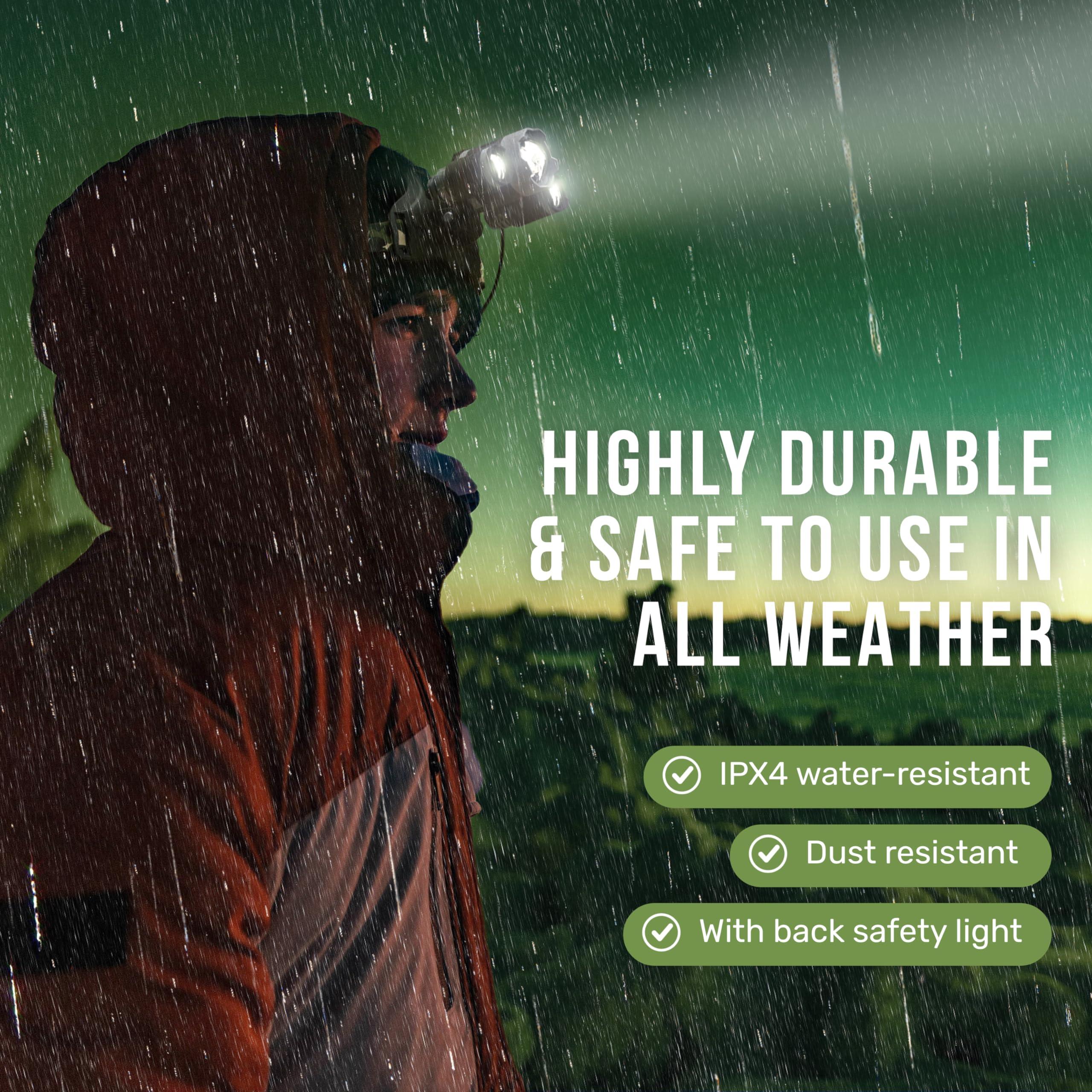 TDC TDC Camo Rechargeable Headlamp - Zoomable Led Headlamp - Headlamp Flashlight USB - Waterproof Headlamps for Adults - Head Lamps Outdoor Led Rechargeable - Head Lights for Forehead