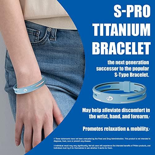 Phiten Phiten S-PRO Titanium Bracelet - Waterproof Sport Silicone Bracelet Wristband with Aqua-Titanium for Alternative Healing - Power Elastomer Zone with Micro Titanium Spheres - White, 7.5 Inch