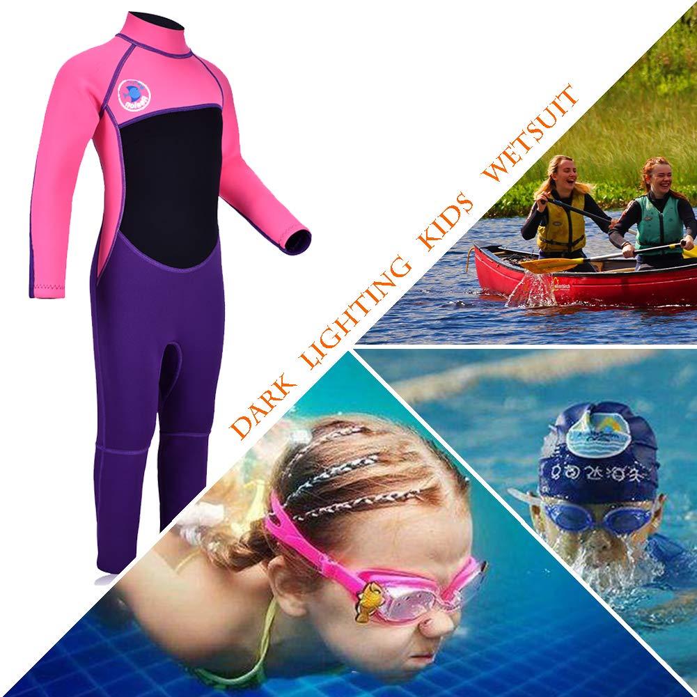 REALON REALON Kids Full Wetsuit Toddler Boys Girls and Youth 2.5mm 3mm Neoprene Child Wet Suit Back Zipper Thermal Swimsuits for Diving Surfing Swimming Water Sprot
