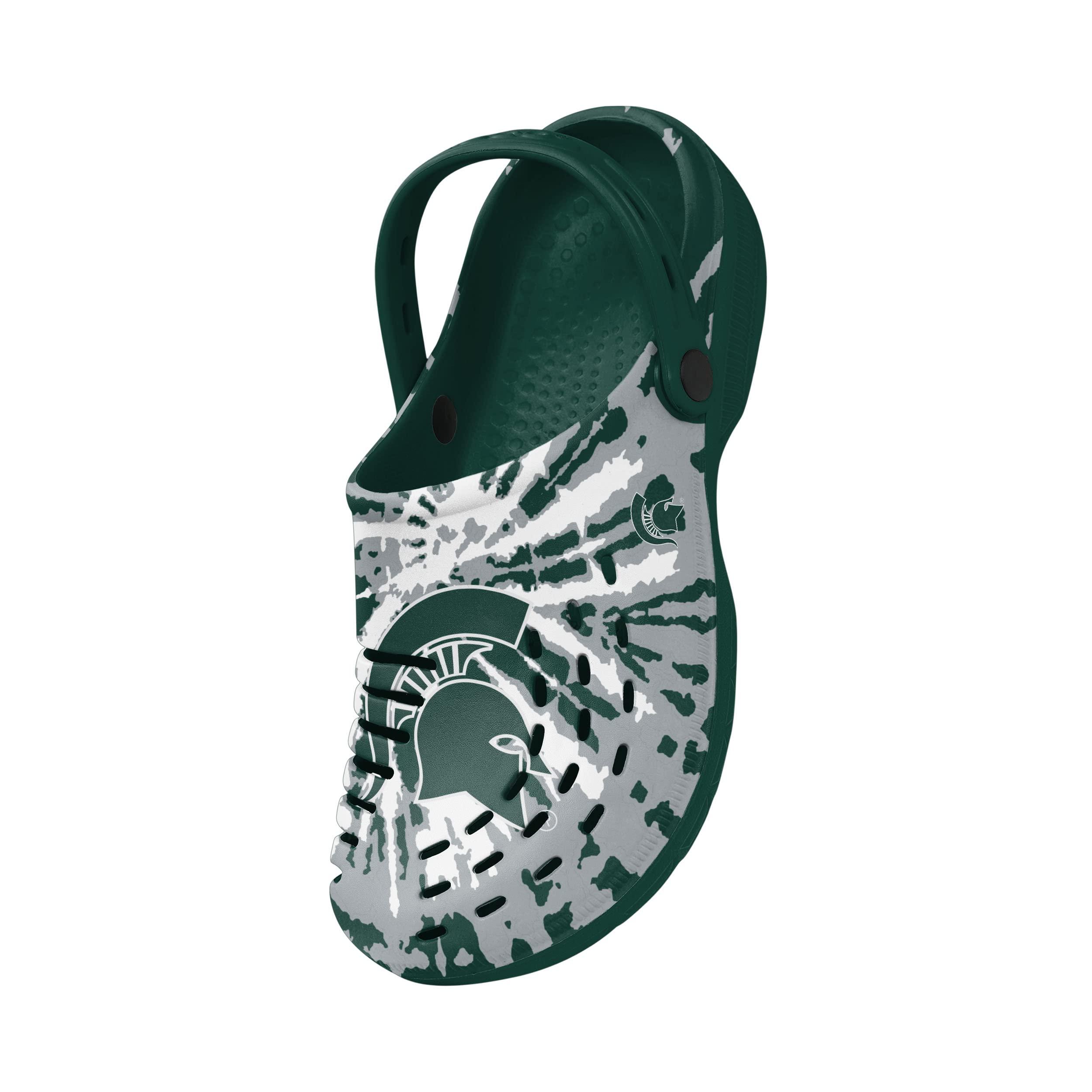 FOCO FOCO Michigan State Spartans NCAA Mens Tie-Dye Clog With Strap - S