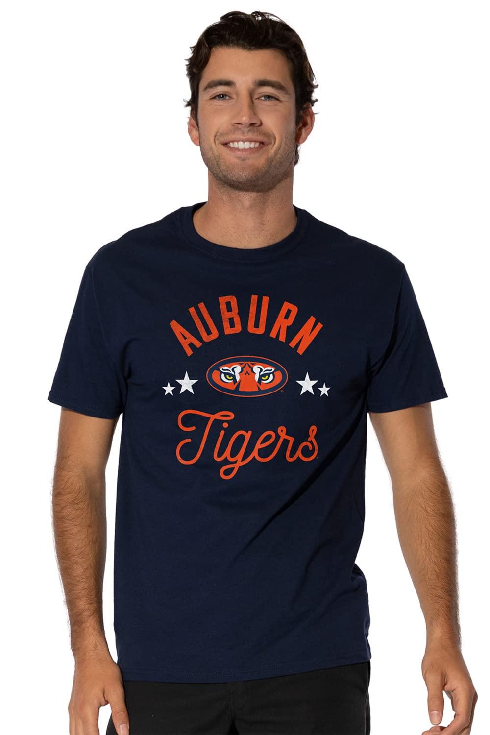 LOGOVISION Auburn University Official Tigers Short Sleeve Mens Cotton T-Shirt,Navy, Large